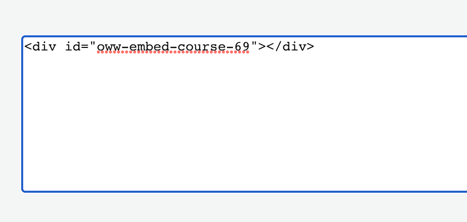 Owwlish course code embedded in Weebly custom HTML area