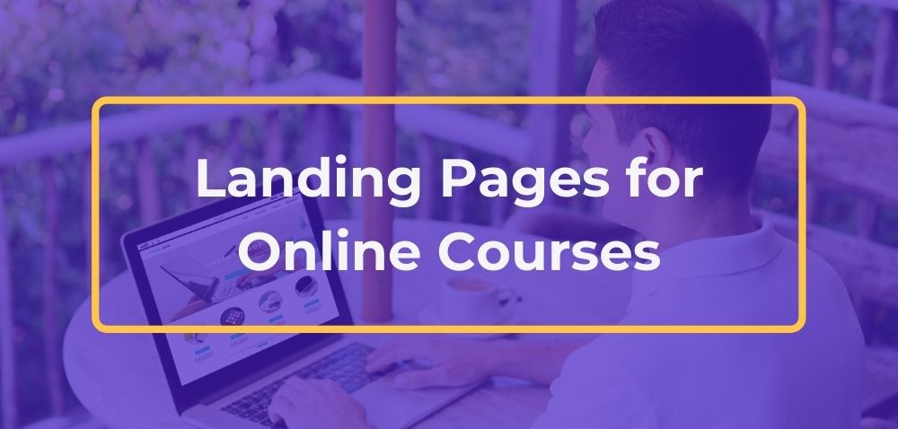 Online course landing page - Person using laptop 